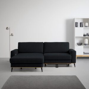 Wohnlandschaft Romeo Schwarz Textil Zandiara Möbel > Sofas & Couches > Wohnlandschaften > Ecksofas > Kleine Ecksofas Schwarz