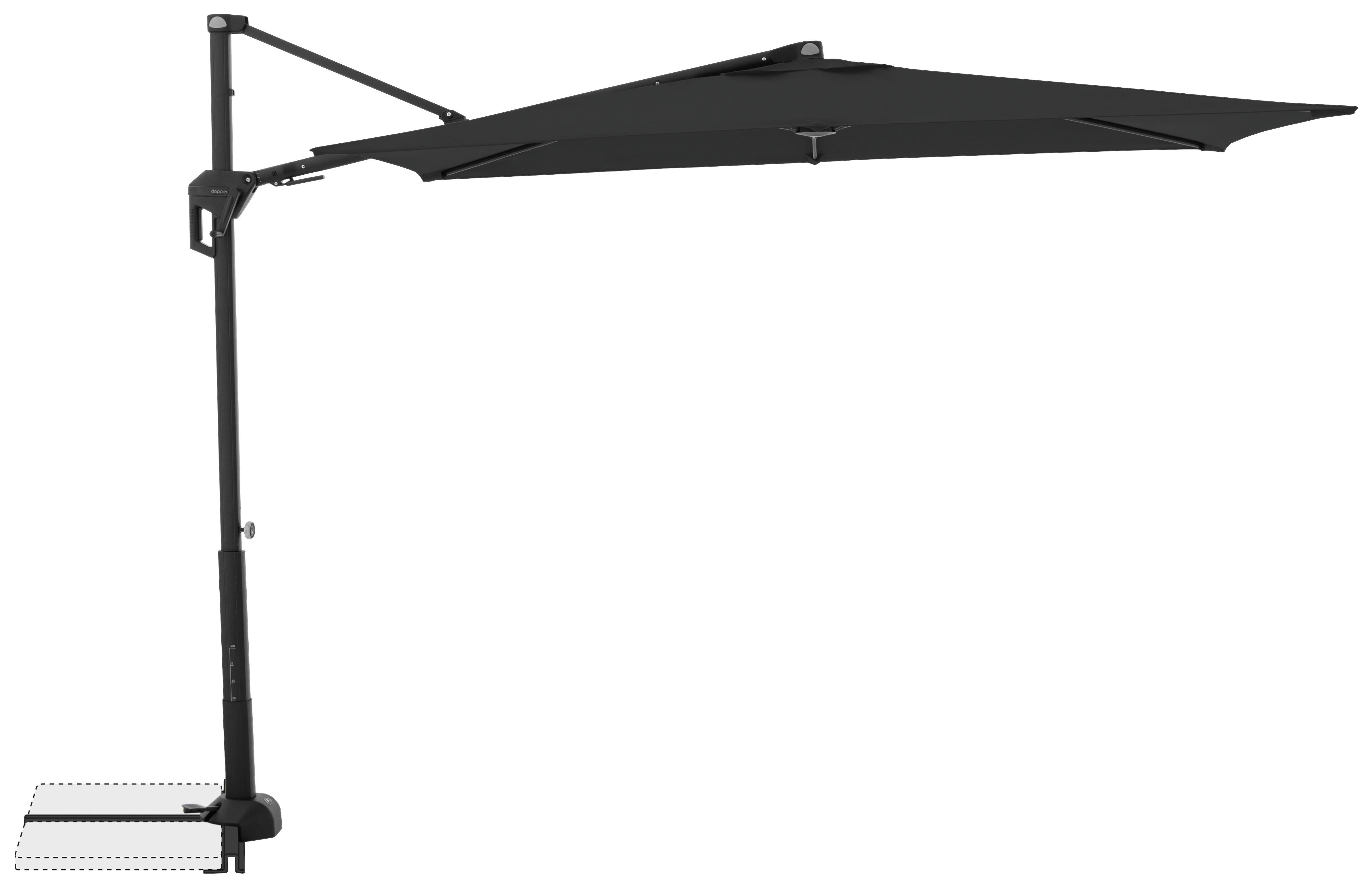 wohnli-moebel-suche-000462005519-1 Pendelschirm Active City Schwarz ca. 240x135cm Metall Doppler Garten & Outdoor > Sonnen- & Sichtschutz > Sonnen- & Ampelschirme Anthrazit