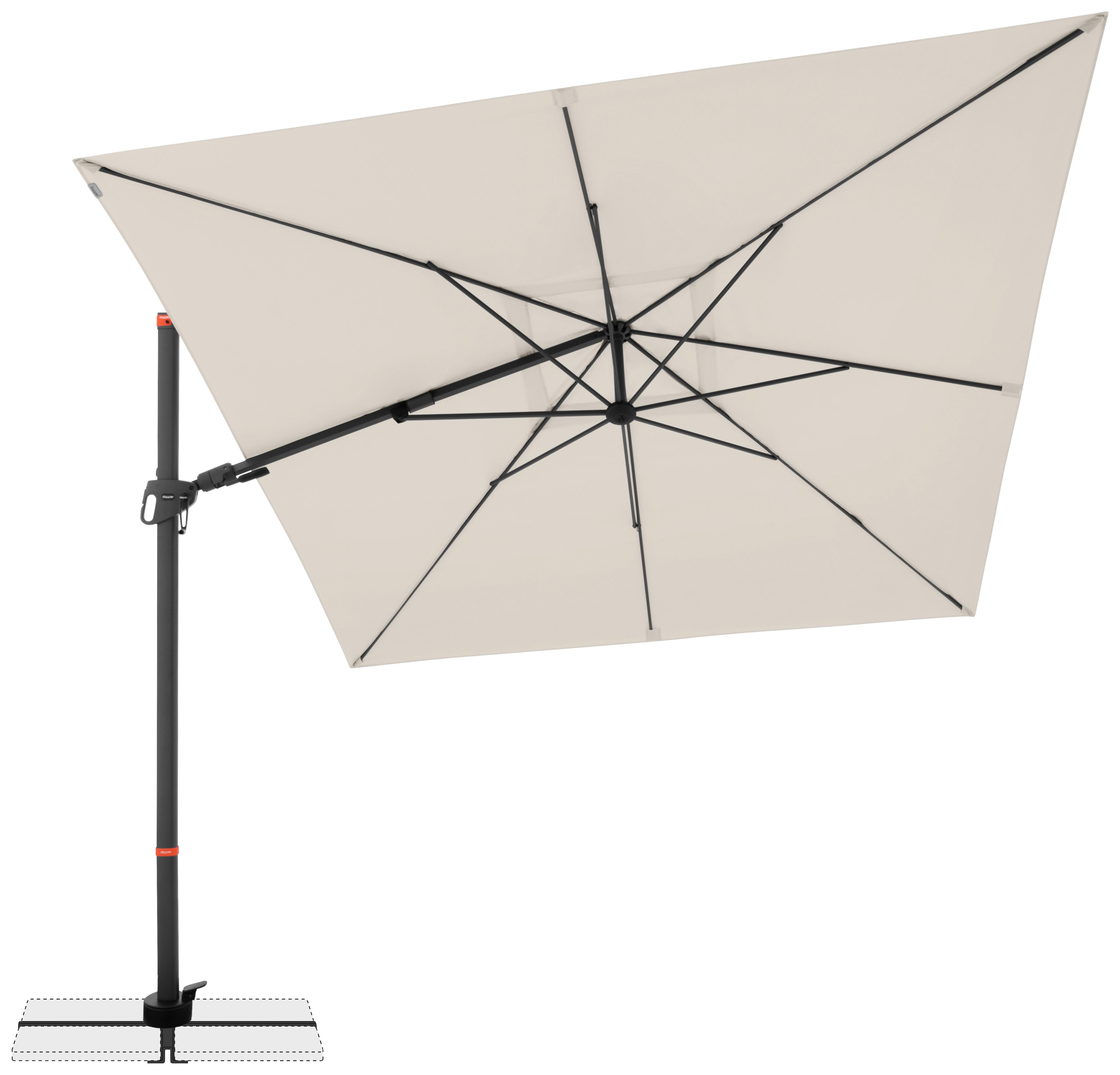 Wohnli Möbelsuche - Ampelschirm Myzone Anthrazit/Naturfarben ca.280cm
