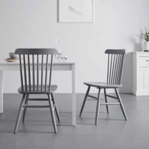 Stuhl-Set Pedro Grau lackiert Buche massiv Holz Bessagi Home Möbel > Stühle > Stuhl-Sets > Esszimmerstühle Sets Grau