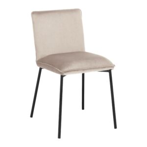 Wohnli Möbelsuche - Stuhl Darla Beige Velours Gepolstert