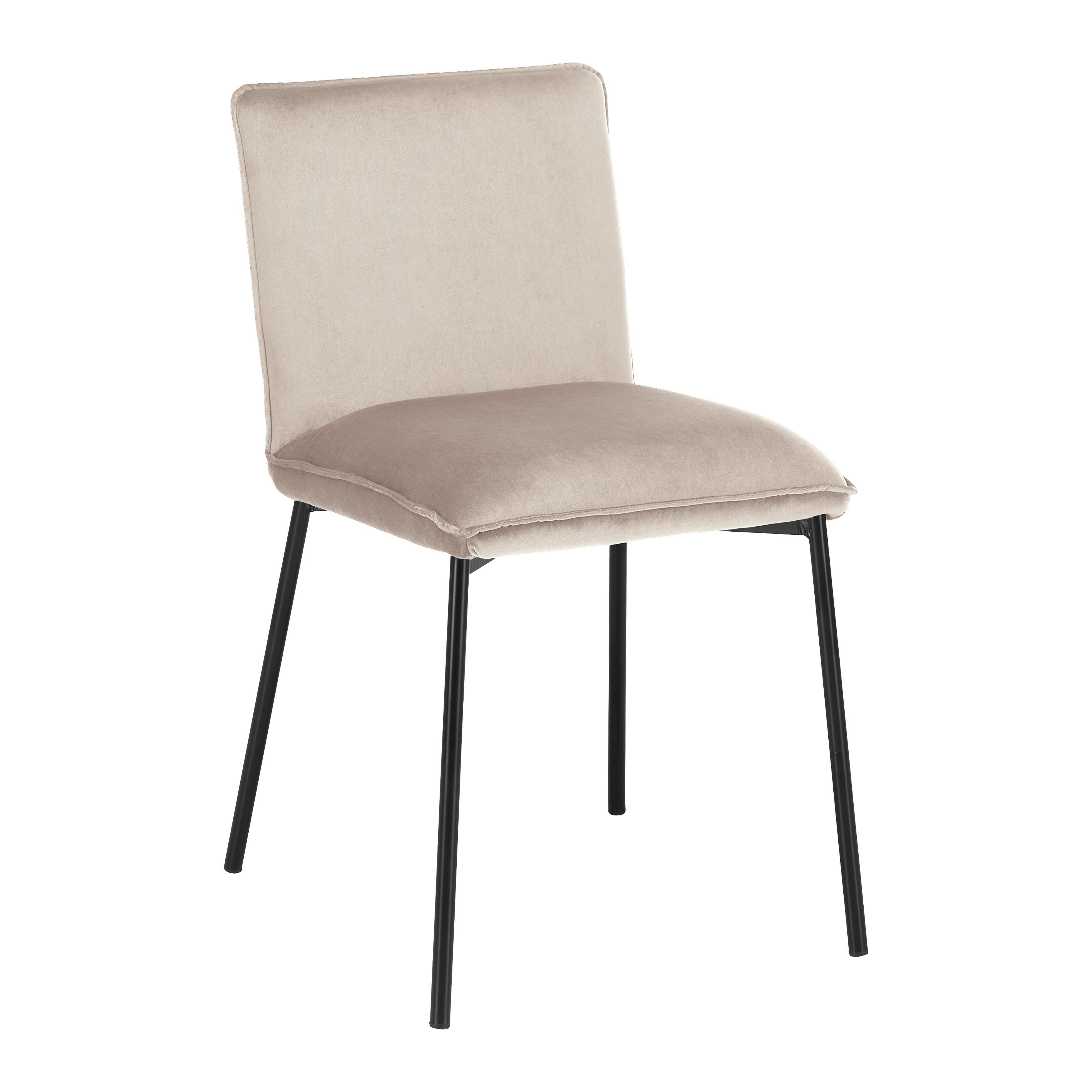 wohnli-moebel-suche-000489000701 Wohnli Möbelsuche - Stuhl Darla Beige Velours Gepolstert