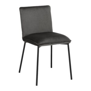 wohnli-moebel-suche-000489000703 Wohnli Möbelsuche - Stuhl Darla Dunkelgrau Velours Gepolstert