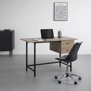 Schreibtisch Donetta Walnuss MDF ca. 120x60 cm Metall Bessagi Home Möbel > Tische > Schreibtische > Schreibtische Braun