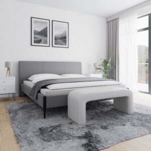 Hockerbank Janina Grau Boucle Gepolstert Holz, Textil Bessagi Home Garderoben > Garderobenbänke Grau