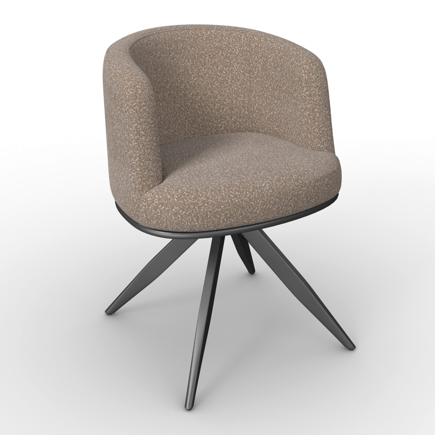 Wohnli Möbelsuche - Armlehnstuhl Nela Braun Bouclé Drehbar Gepolstert