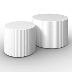 Wohnli Möbelsuche - Couchtisch-Set Arlo Weiß MDF rund