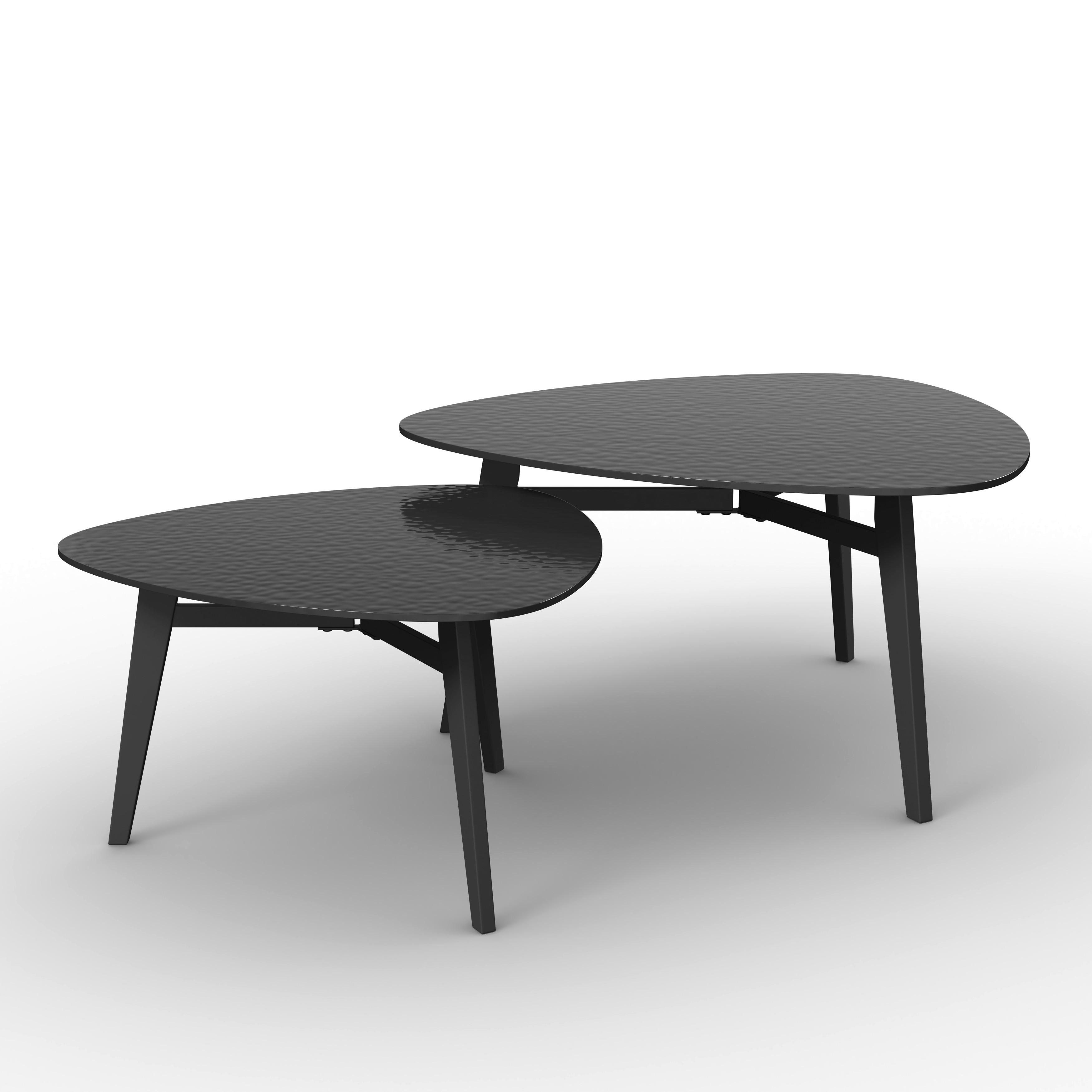 Wohnli Möbelsuche - Couchtisch-Set Kelaya Schwarz Glas/Metall