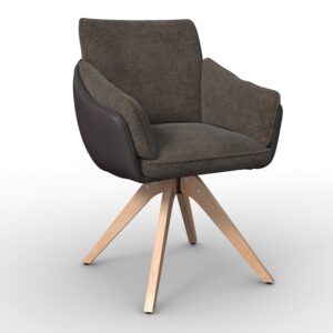 Wohnli Möbelsuche - Armlehnstuhl Alja Braun Bouclé/Mikrofaser Drehbar