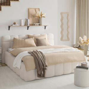 Polsterbett Monte Beige ca. 180x200cm Textil Based Möbel > Betten > Doppelbetten Beige