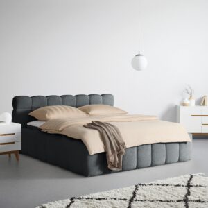 Polsterbett Monte Schwarz ca. 200x200cm Textil Based Möbel > Betten > Polsterbetten Schwarz