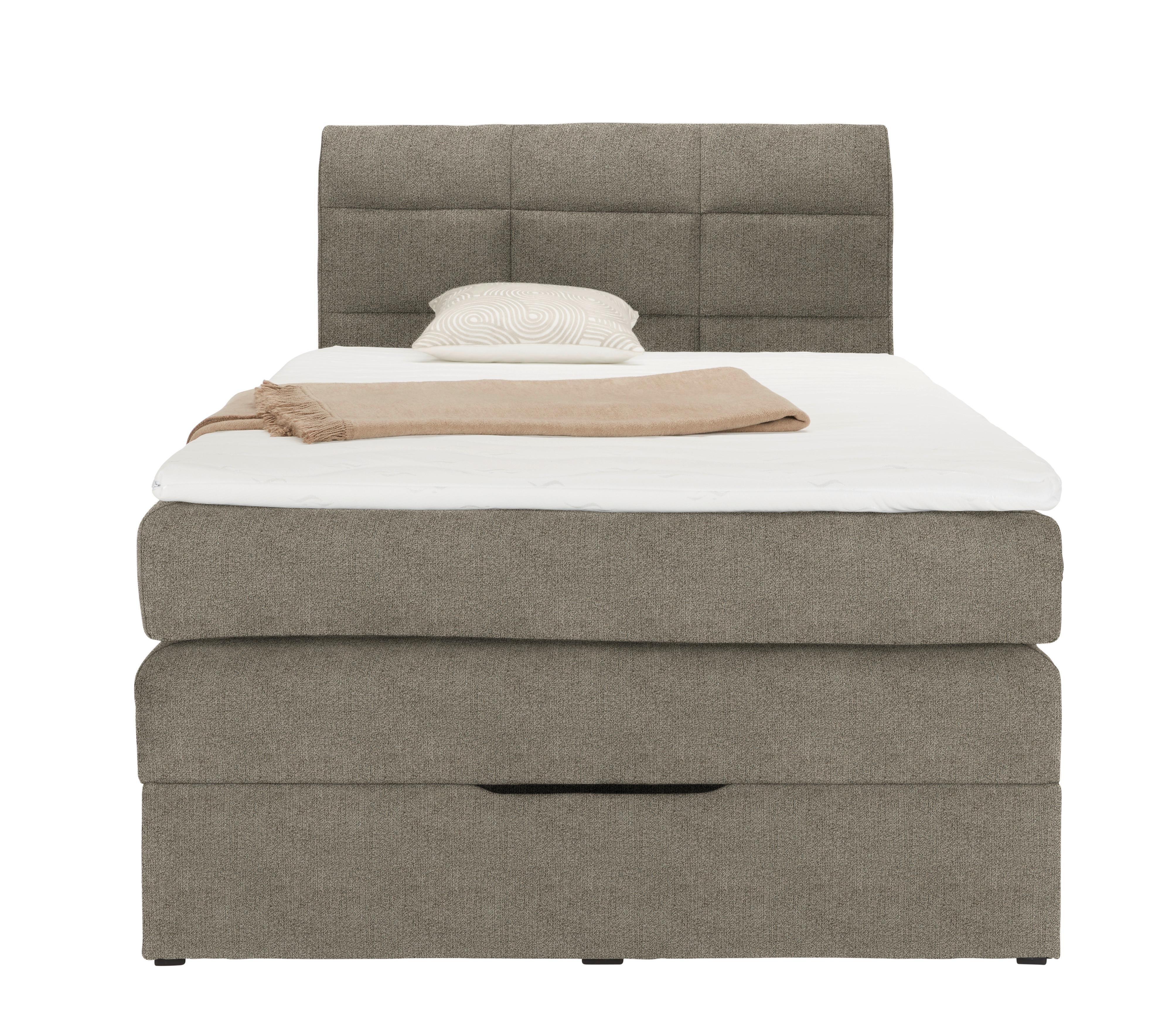 Boxspringbett in Braun ca. 120x200cm Textil Mömax Möbel > Betten > Boxspringbetten Braun