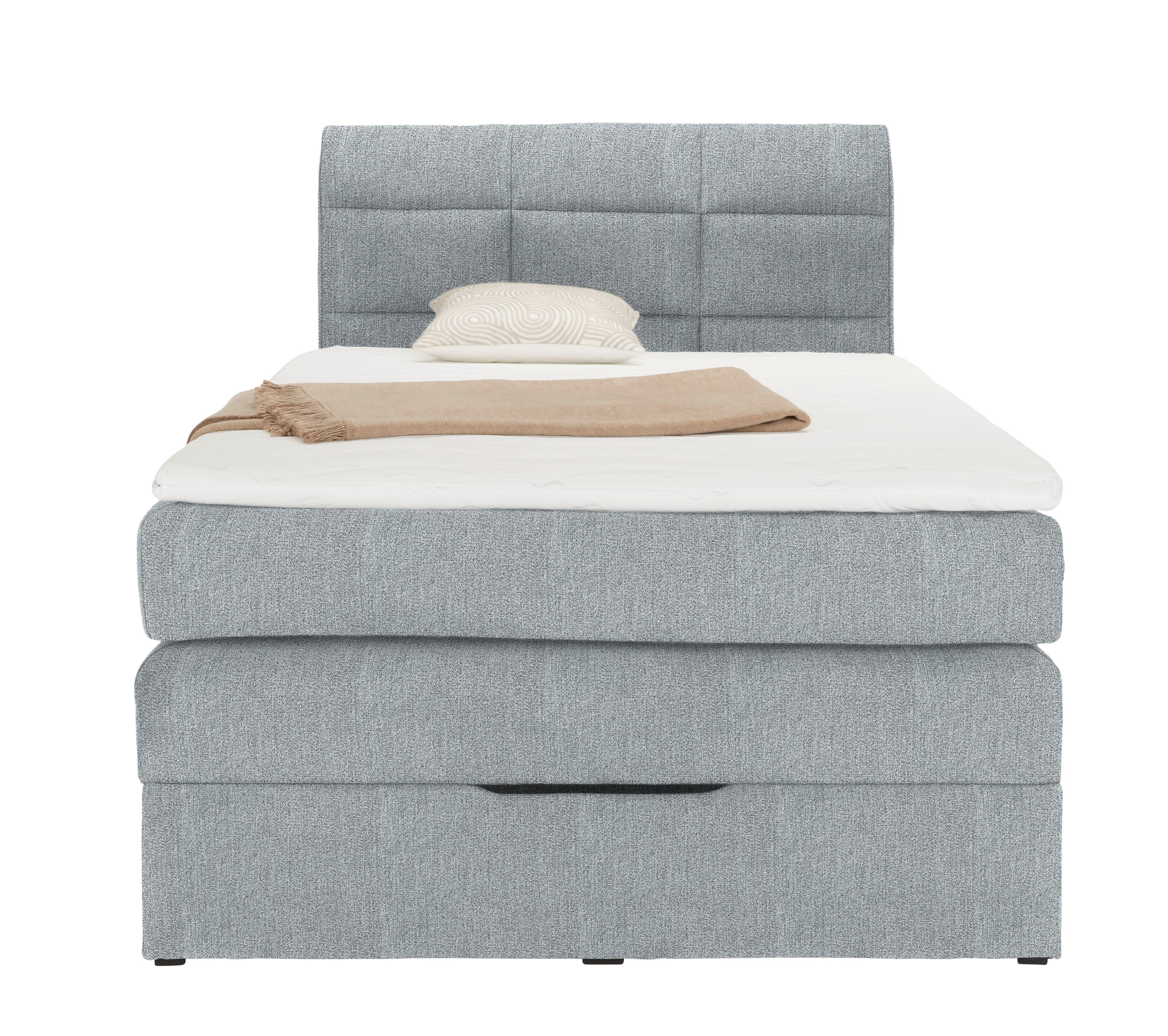 Boxspringbett Hellgrau ca. 90x200cm  Mömax Möbel > Betten > Einzelbetten Grau