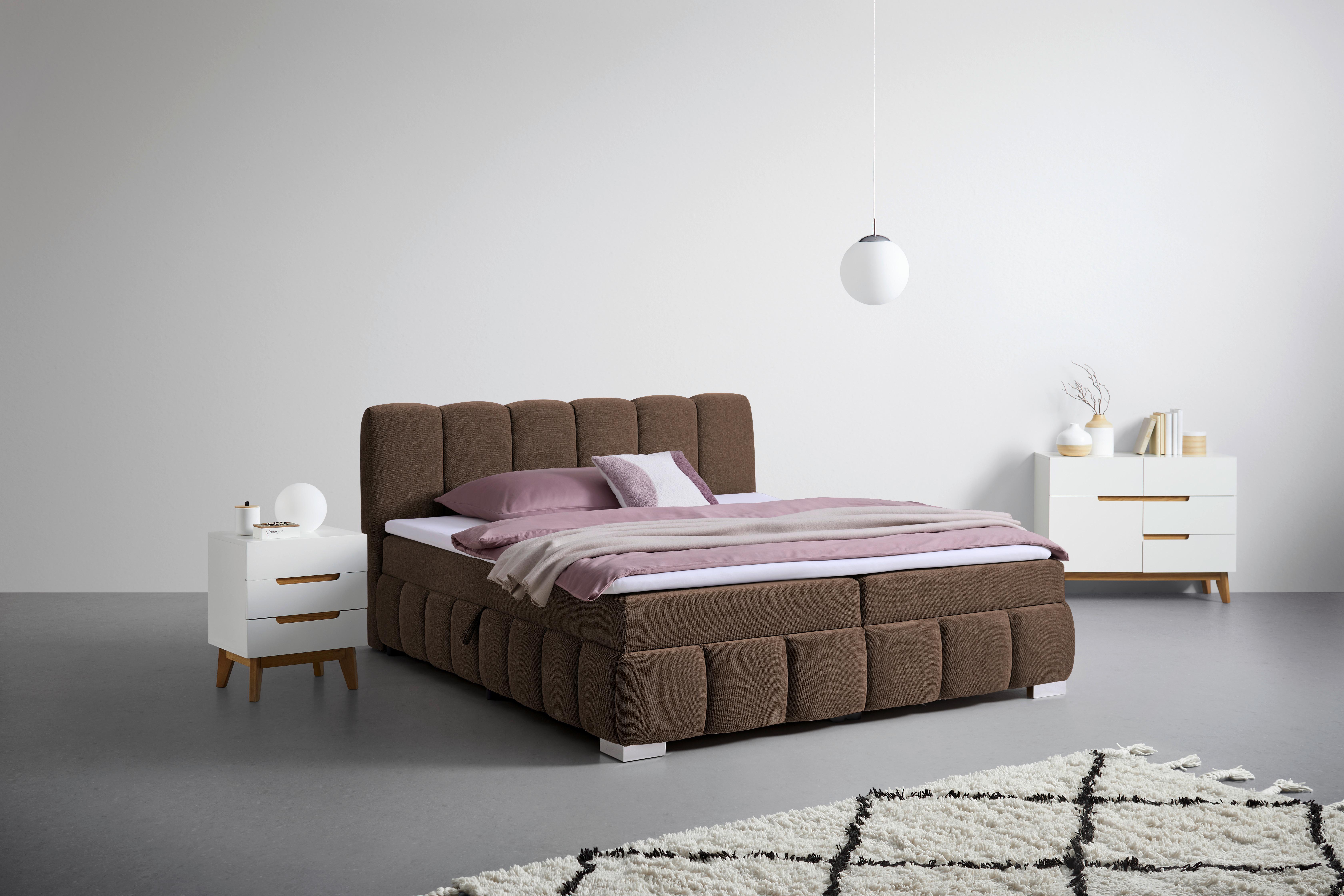 Boxbett Elaris Braun ca. 200x200cm Kunststoff, Textil Mömax Möbel > Betten > Boxspringbetten Braun