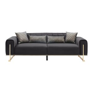 Wohnli Möbelsuche - 3-Sitzer-Sofa Aile in Schwarz/Goldfarben