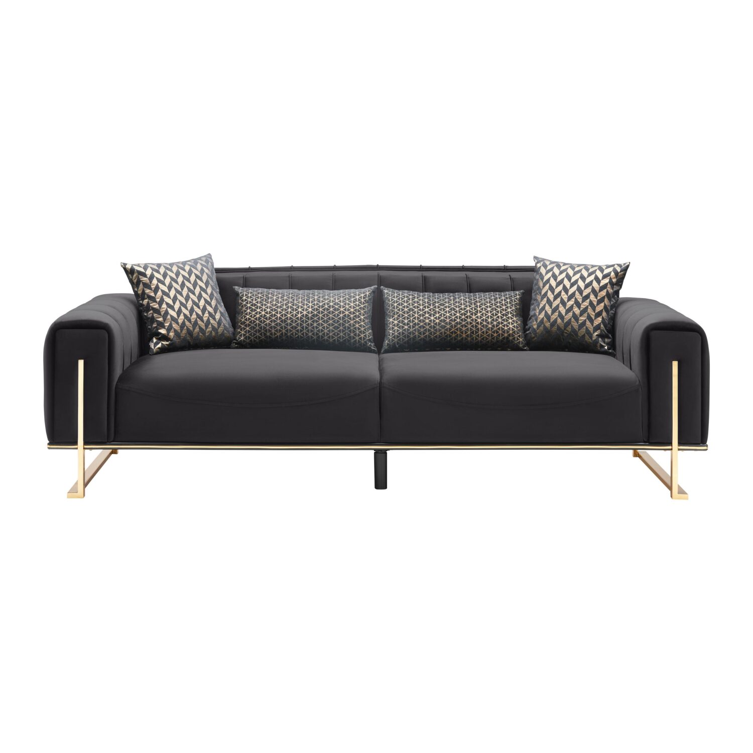 Wohnli Möbelsuche - 3-Sitzer-Sofa Aile in Schwarz/Goldfarben