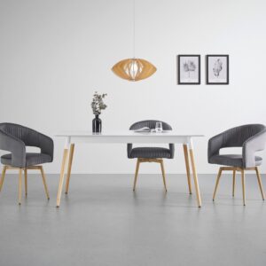 Esstisch Alena Weiß/ Eichefarben MDF ca. 160x75cm Holz, Holzwerkstoff Bessagi Home Möbel > Tische > Esstische > Esstische Holz Weiß