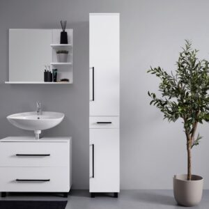 wohnli-moebel-suche-000518003705-1 Hochschrank Marianne Weiß ca. 30x185x35 cm Holzwerkstoff Bessagi Home Möbel > Schränke > Badezimmerschränke > Hochschrank Weiß