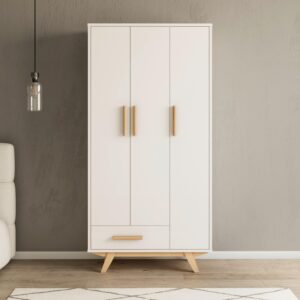 wohnli-moebel-suche-000518004601-1 Drehtürenschrank Milan Weiß ca. 90x180x40 cm Holz, Holzwerkstoff Bessagi Home Möbel > Schränke > Kleiderschränke > Drehtürenschränke Weiß