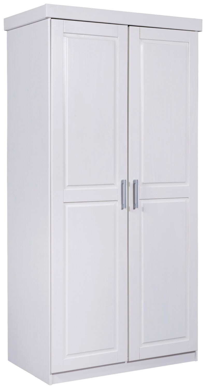 Wohnli Möbelsuche - Drehtürenschrank Hakon Weiß ca. 95x190 cm Kiefer lakiert