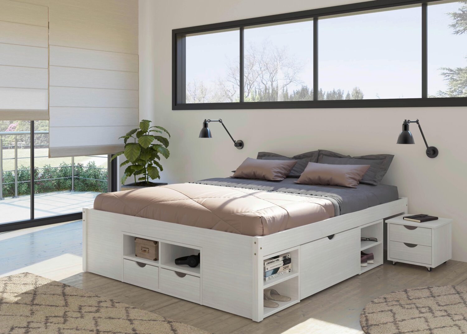 Wohnli Möbelsuche - Bettanlage Holz Till ca. 160x200 Weiß