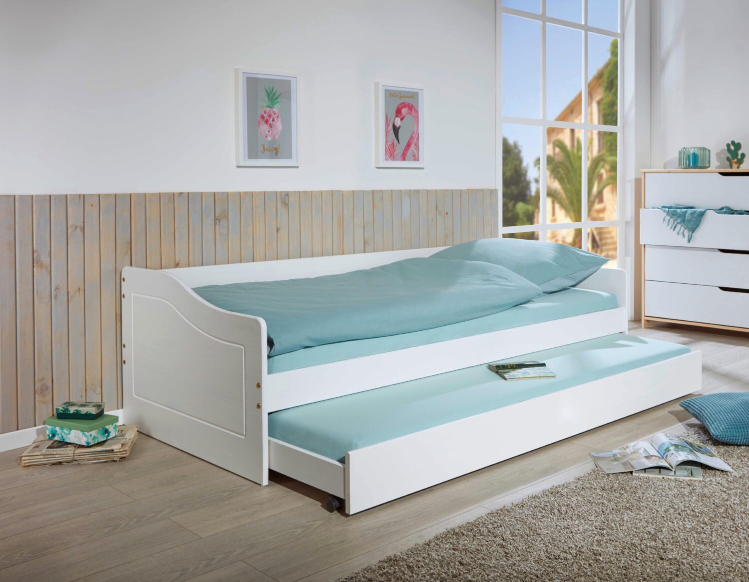 Wohnli Möbelsuche - Ausziehbett Leonie ca. 90x200 cm Weiß