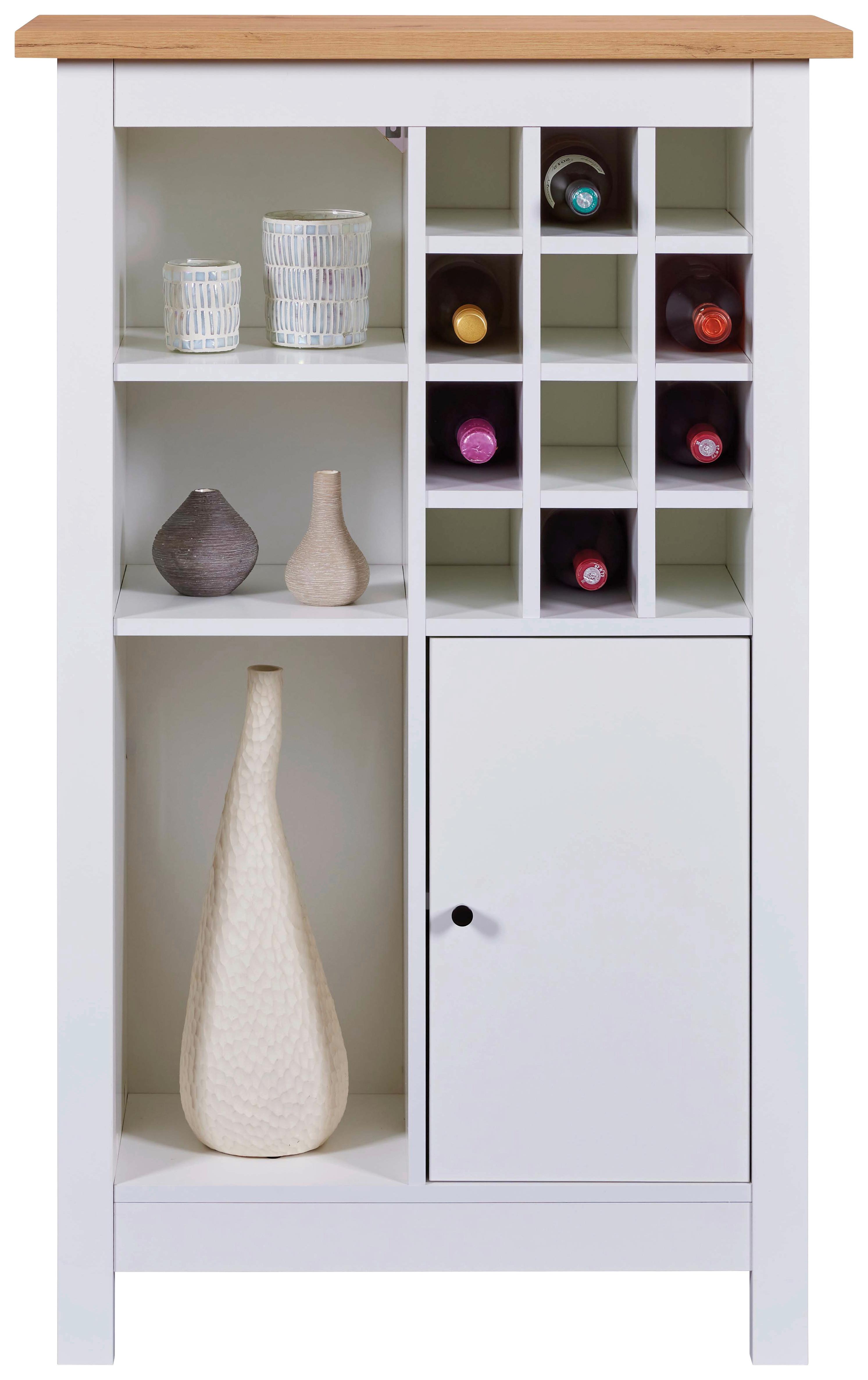 Weinschrank Sicilia Weiß/Eiche Artisan Holzwerkstoff Mömax Möbel > Schränke > Vitrinen Weiß