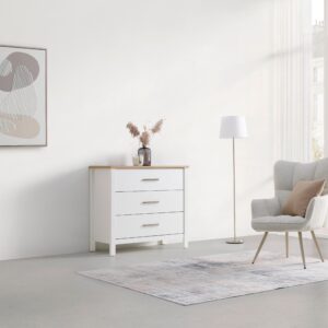 Kommode Sicilia Weiß/Eiche Holzwerkstoff Mömax Möbel > Kommoden & Schubladenschränke > Kommoden Weiß