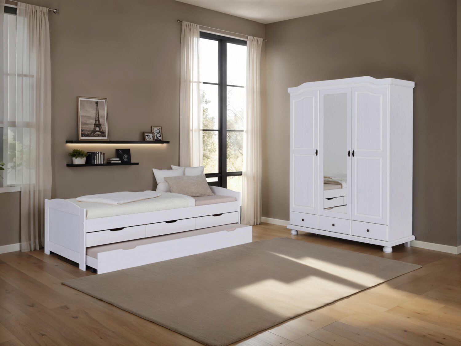 Wohnli Möbelsuche - Einzelzimmer ULLI 90 in Echtholz Kiefer