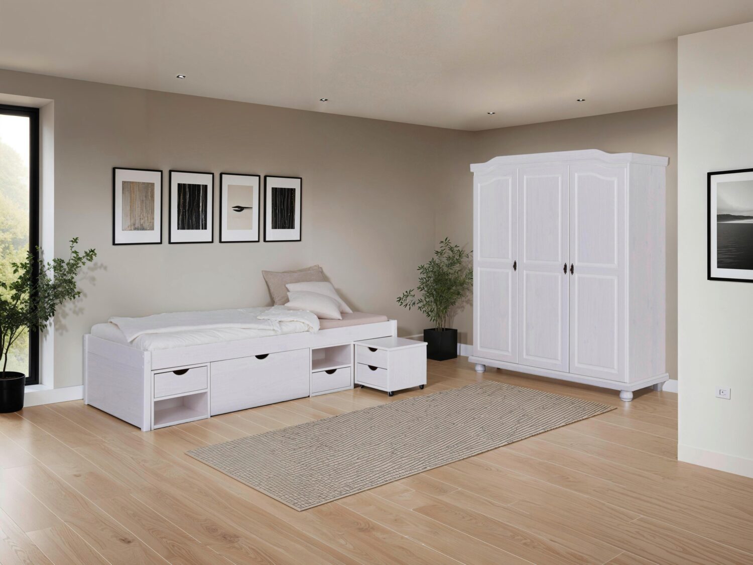 Wohnli Möbelsuche - Einzelzimmer TILL 90 in Echtholz Kiefer