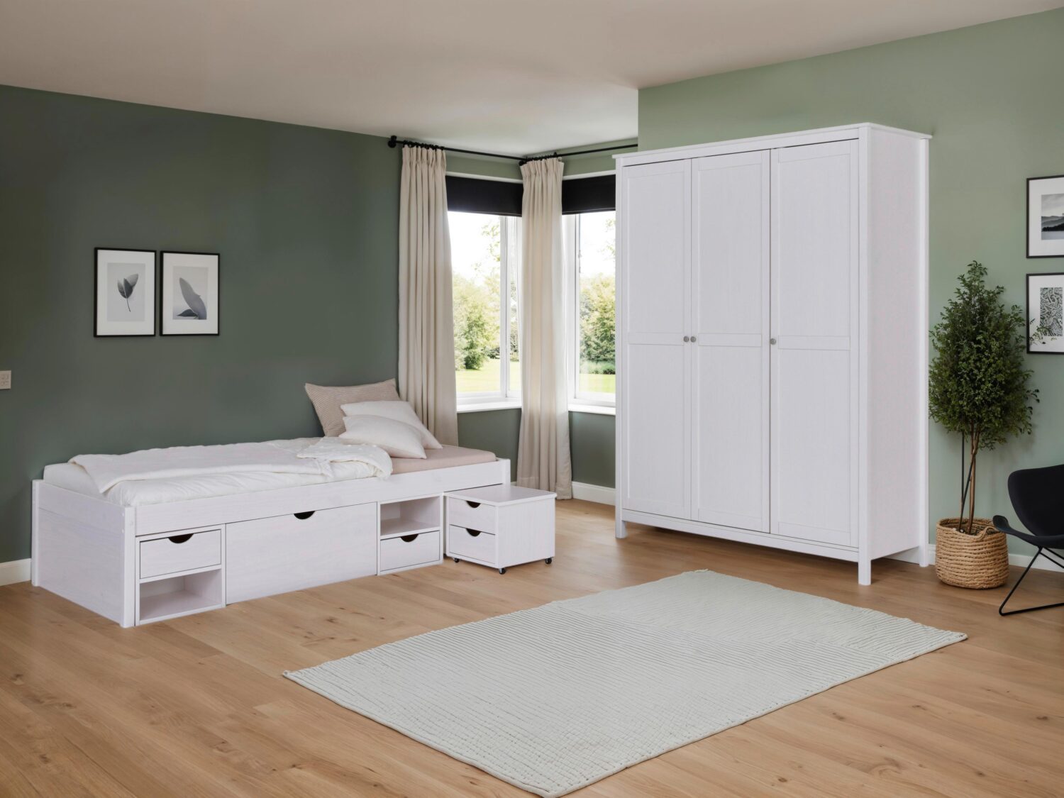 Wohnli Möbelsuche - Einzelzimmer TILL 90 in Echtholz Kiefer