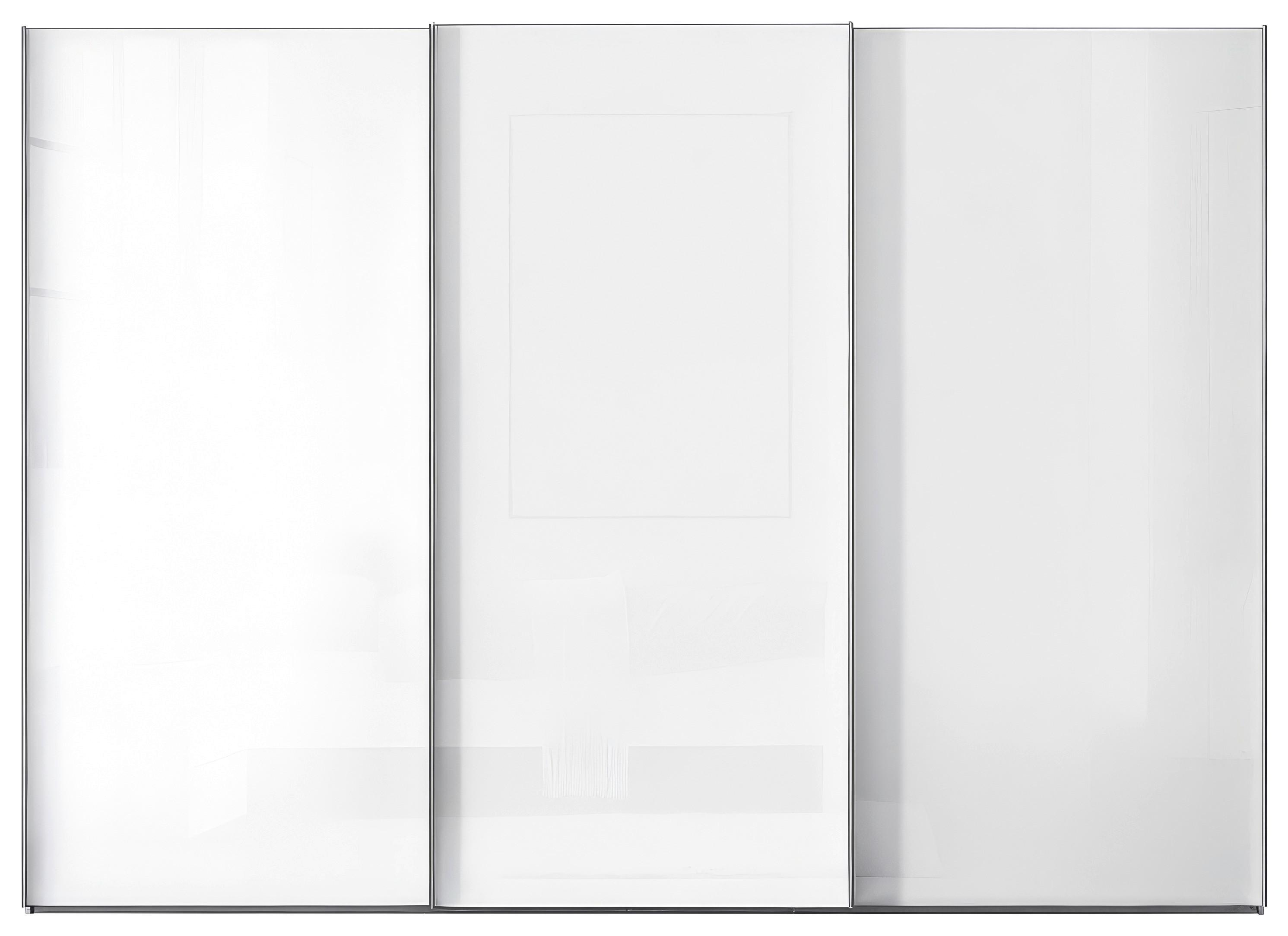 Schwebetürenschrank Lumos Glas Weiß Glas, Holzwerkstoff Based Möbel > Schränke > Kleiderschränke > Schwebetürenschränke Weiß