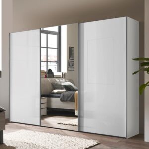 Schwebetürenschrank Lumos Weiß Metall Based Möbel > Schränke > Kleiderschränke > Schwebetürenschränke Weiß