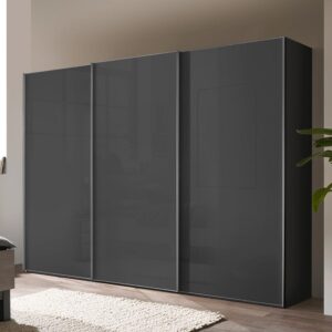 wohnli-moebel-suche-000531018306-1 Schwebetürenschrank Lumos Glas Dunkelgrau Glas, Holzwerkstoff Based Möbel > Schränke > Kleiderschränke > Schwebetürenschränke Grau