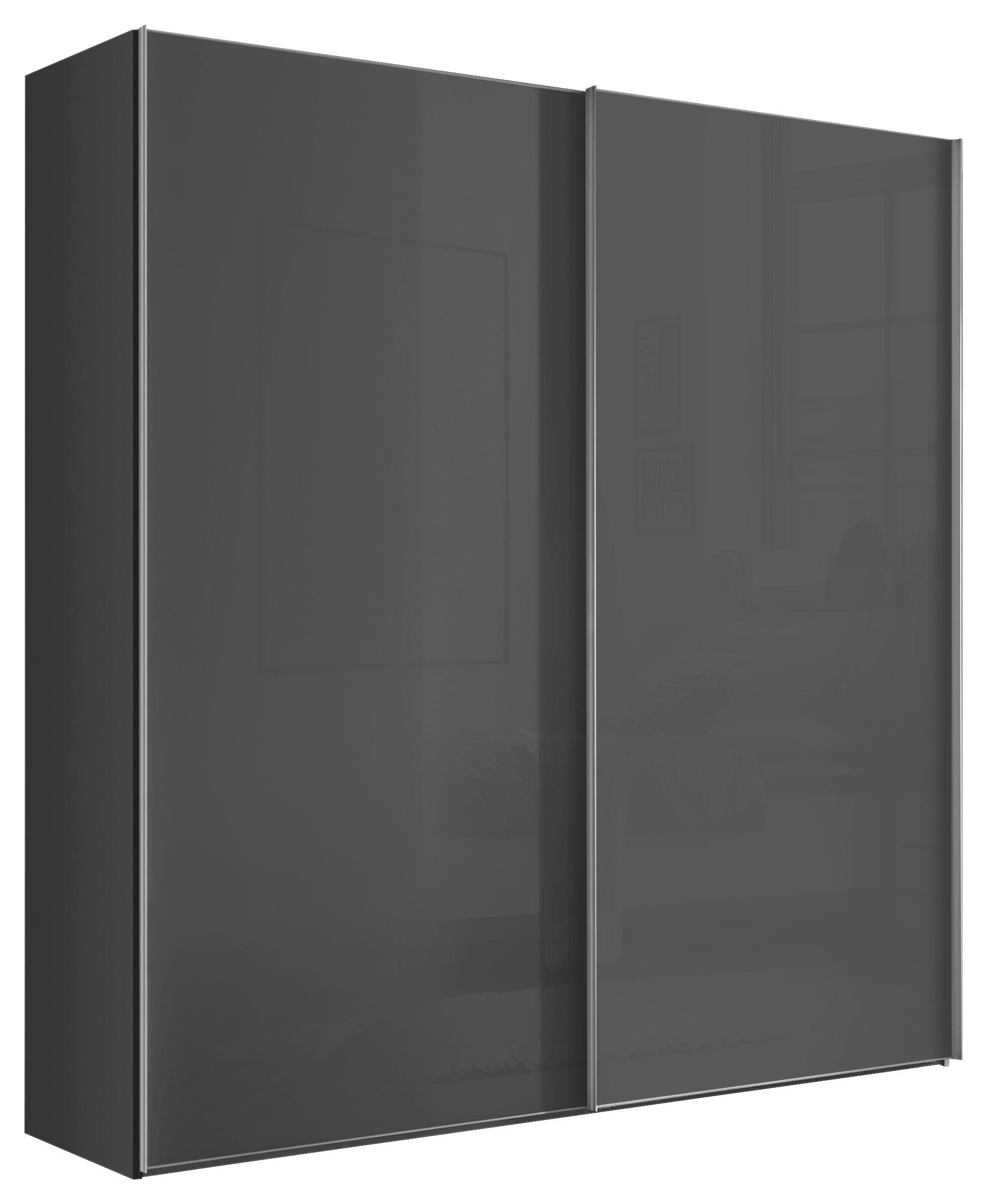 Wohnli Möbelsuche - Schwebetürenschrank Lumos Glas Dunkelgrau