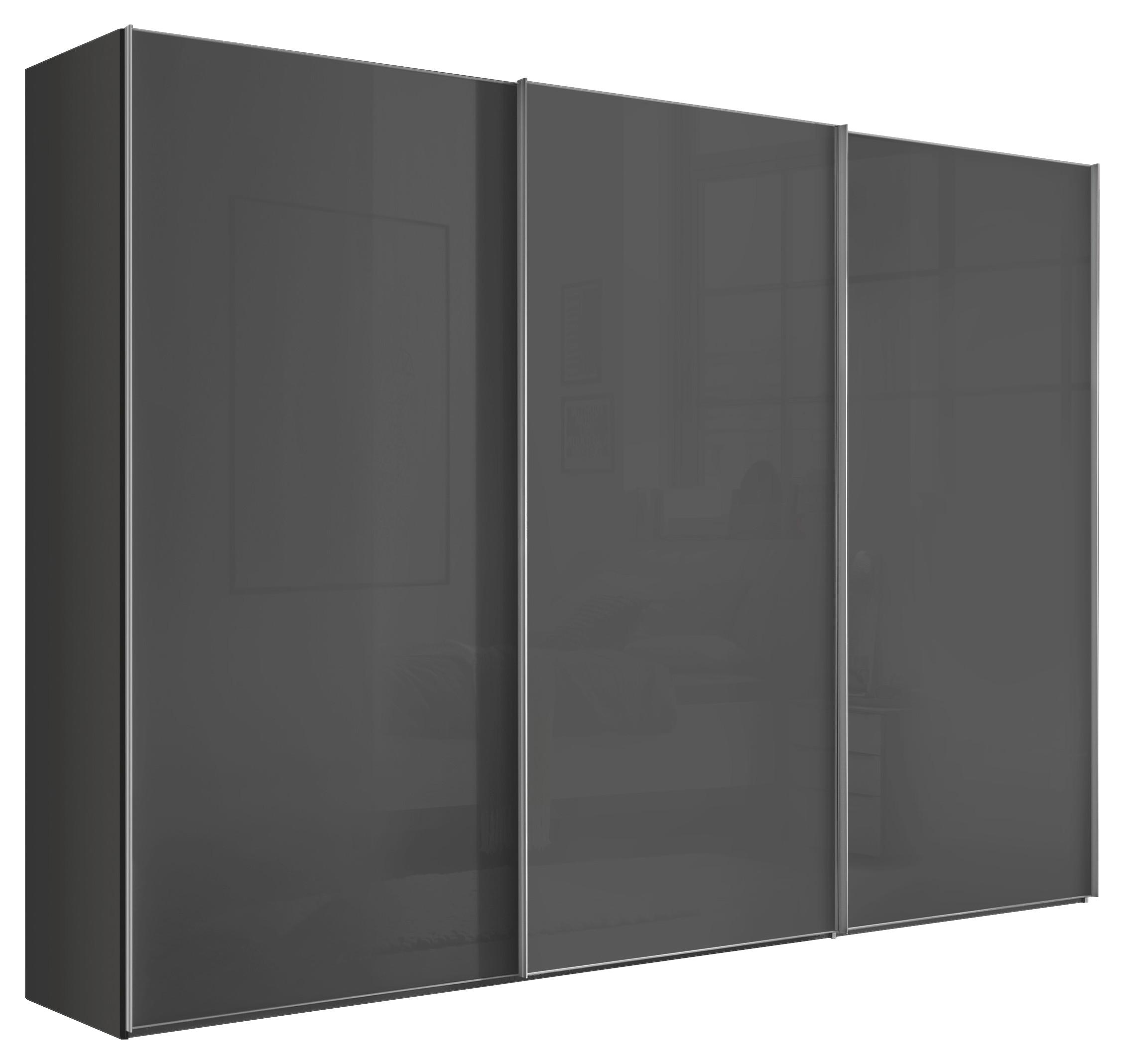 Wohnli Möbelsuche - Schwebetürenschrank Lumos Glas Dunkelgrau