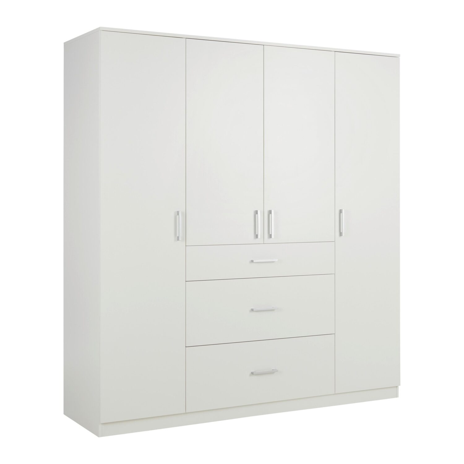 Wohnli Möbelsuche - Drehtürenschrank Lasse 4T in Weiß ca. 180x197x55cm