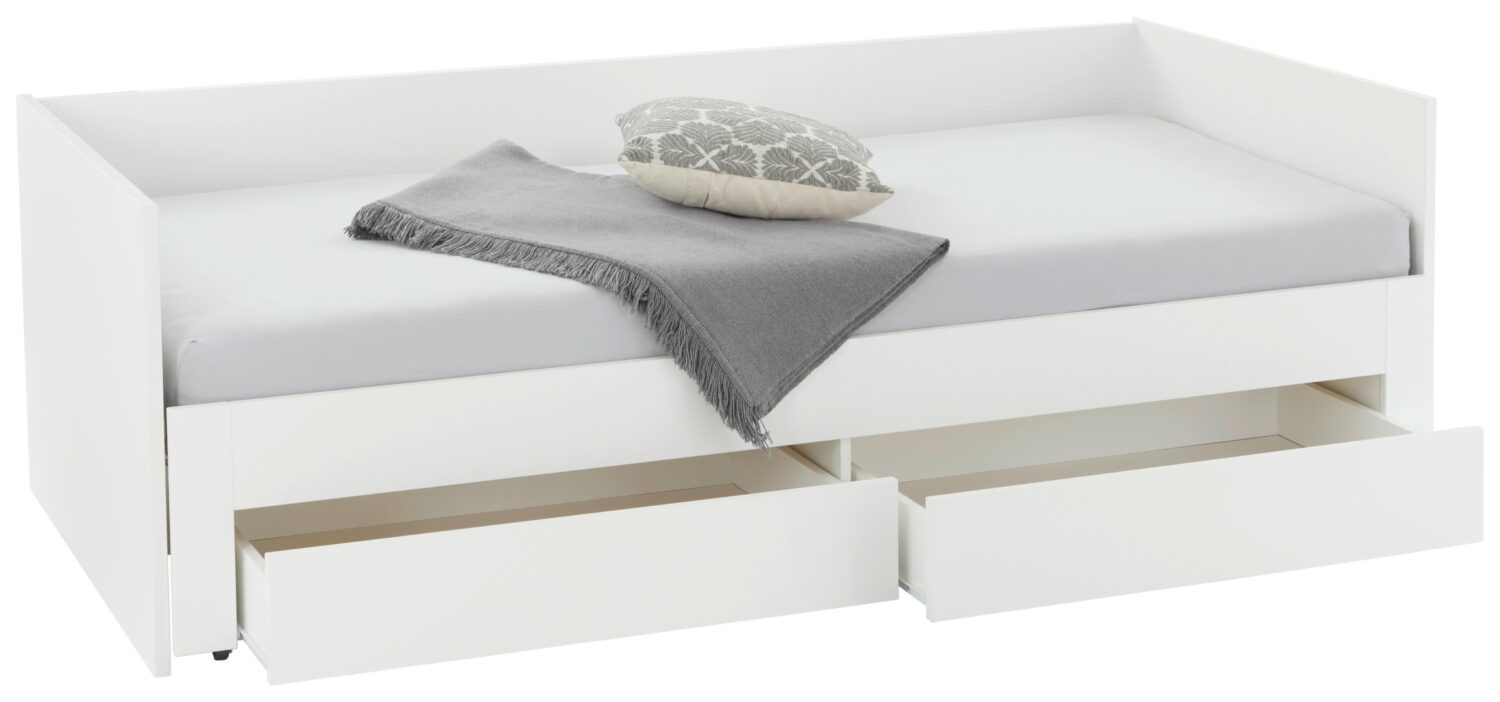 Wohnli Möbelsuche - Ausziehbett Jan Weiss ca. 90-180x200cm