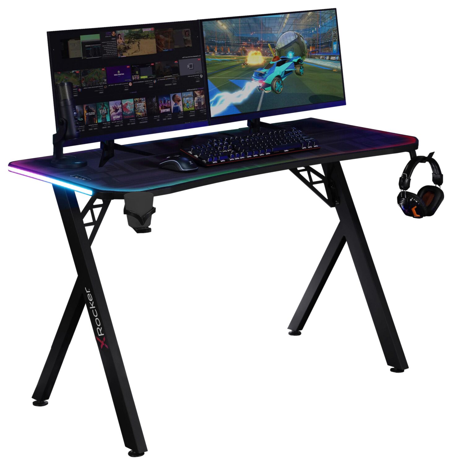 Wohnli Möbelsuche - Gamingtisch XR Lumio ca. 110x55x75 cm Schwarz mit LED