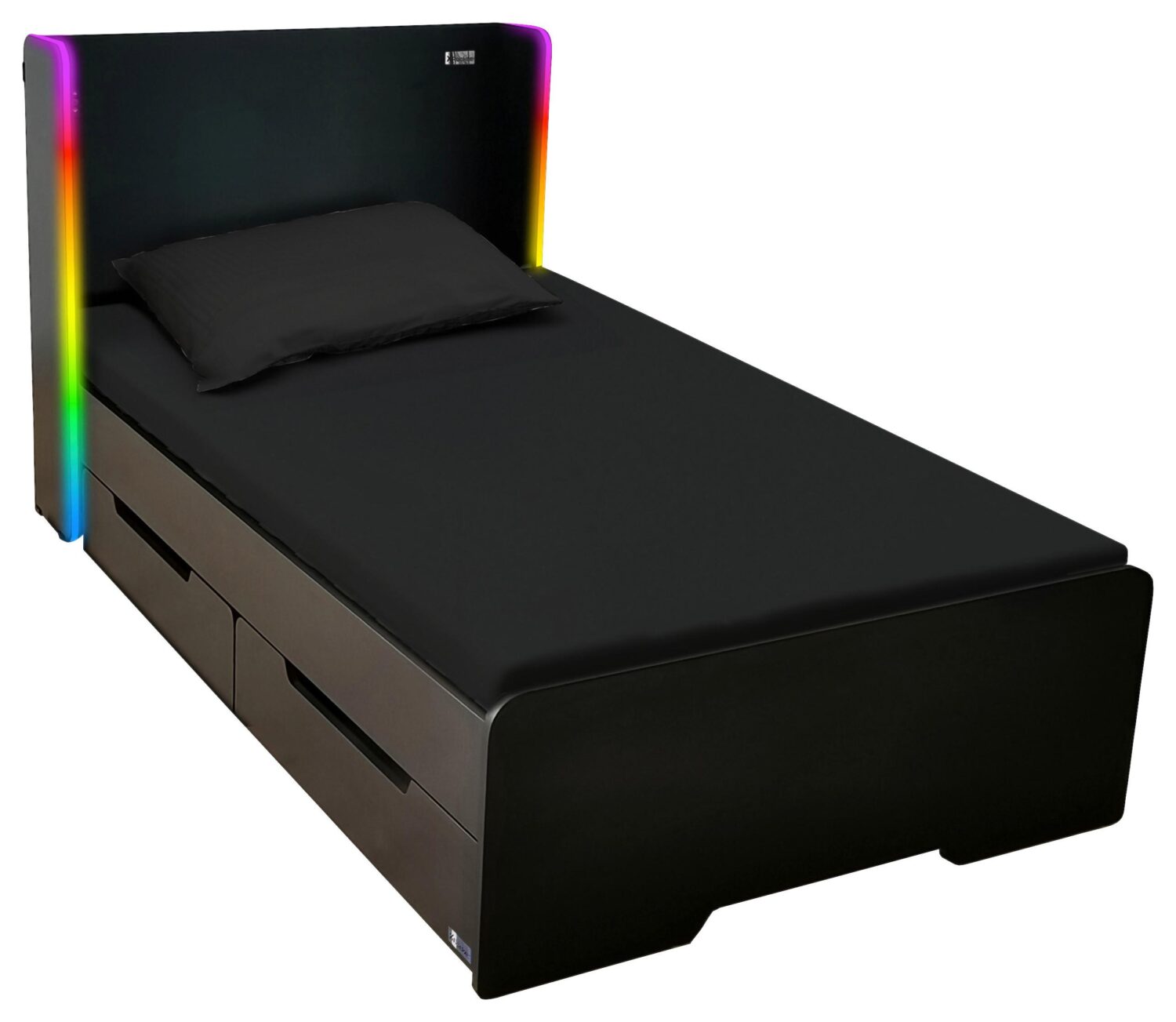 wohnli-moebel-suche-000535003005 Wohnli Möbelsuche - Gamingbett Electra 90x190cm Schwarz mit LED