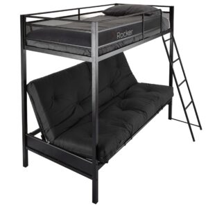 Etagenbett DBL Futon 90x190cm Schwarz Metall X Rocker Möbel > Betten > Hoch- und Etagenbetten Schwarz
