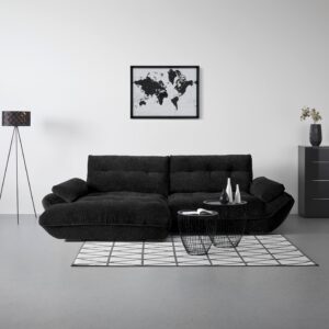 Wohnlandschaft Vivo Schwarz Textil Based Wohnzimmermöbel Schwarz