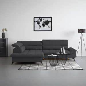 Wohnlandschaft Alberto Schwarz Textil Mömax Wohnzimmermöbel Schwarz