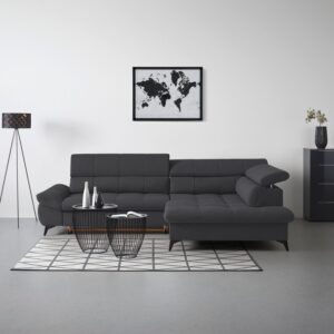Wohnlandschaft Alberto Schwarz Textil Mömax Wohnzimmermöbel Schwarz