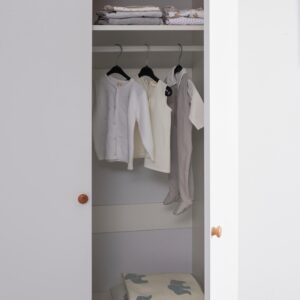 Kleiderschrank Lou ca.100 x 194 cm Kiefer teilmassiv Holz Bessagi Kids Möbel > Schränke > Kleiderschränke Weiß