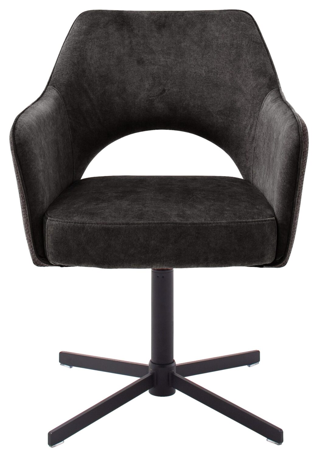 Armlehnstuhl Valletta in Anthrazit Webstoff Metall, Textil Premium Living Wohnzimmermöbel Anthrazit