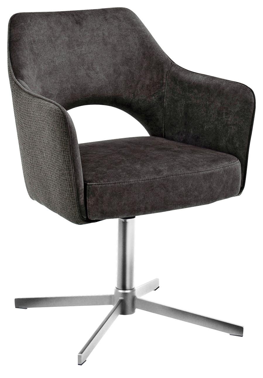 Wohnli Möbelsuche - Armlehnstuhl Valletta in Anthrazit Webstoff