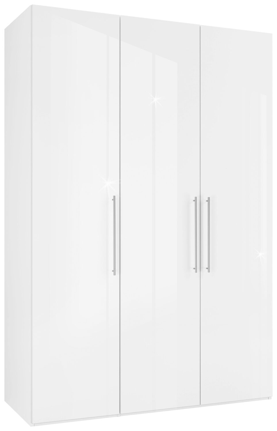 Wohnli Möbelsuche - Drehtürenschrank Glossy in Weiß ca. 147x219x60cm