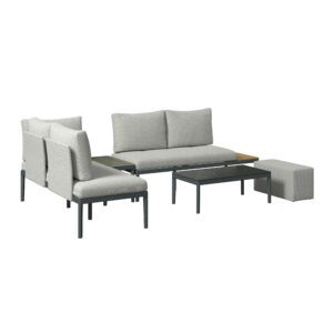 wohnli-moebel-suche-000639003301-1 Loungegarnitur Emilia Anthrazit/Natur/Dunkelgr/Beige Metall, Textil, Glas Mömax Garten & Outdoor > Loungemöbel > Loungegarnituren Anthrazit