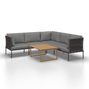 wohnli-moebel-suche-000639006901-1 Loungegarnitur Elora Hellgrau Outdoorstoff/Metall +Abdeckung Metall, Textil Bessagi Garden Garten & Outdoor > Loungemöbel > Loungegarnituren Anthrazit